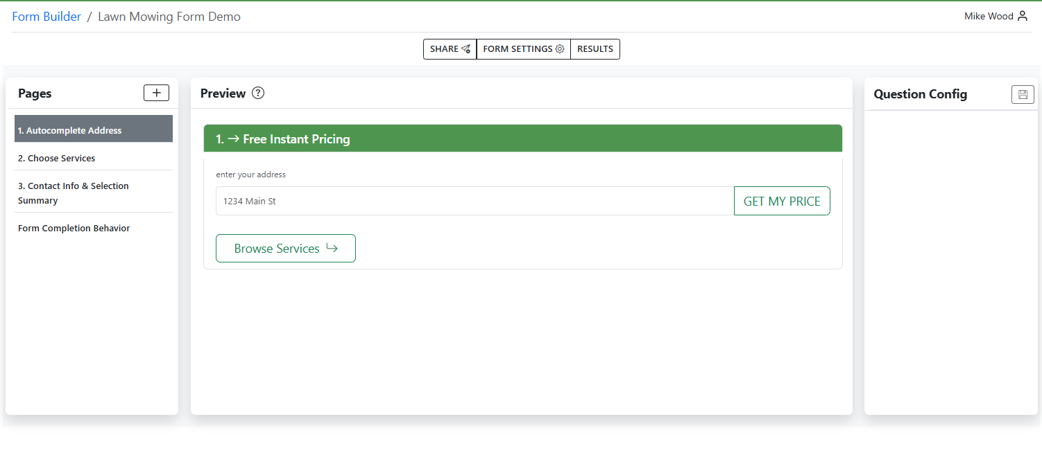 Form Builder Interface